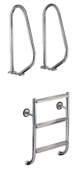 Schwimmbadleiter Edelstahl V2A zweiteilig